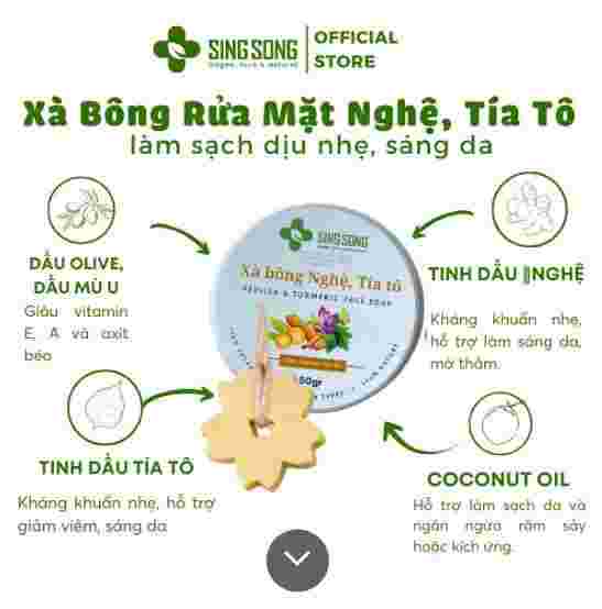 Xà bông rửa mặt nghệ, tía tô 50gr